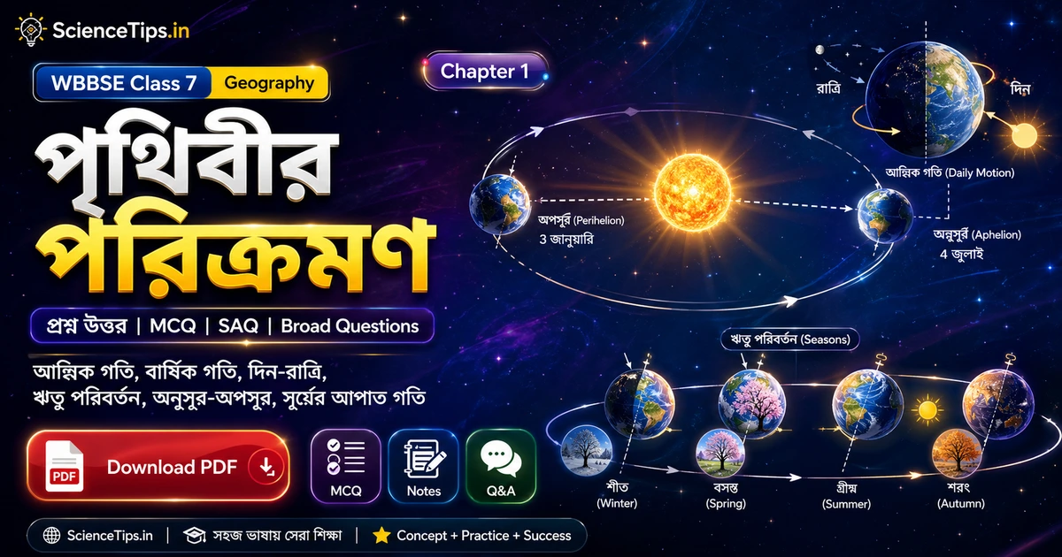 Class 7 Geography Chapter 1 পৃথিবীর পরিক্রমণ