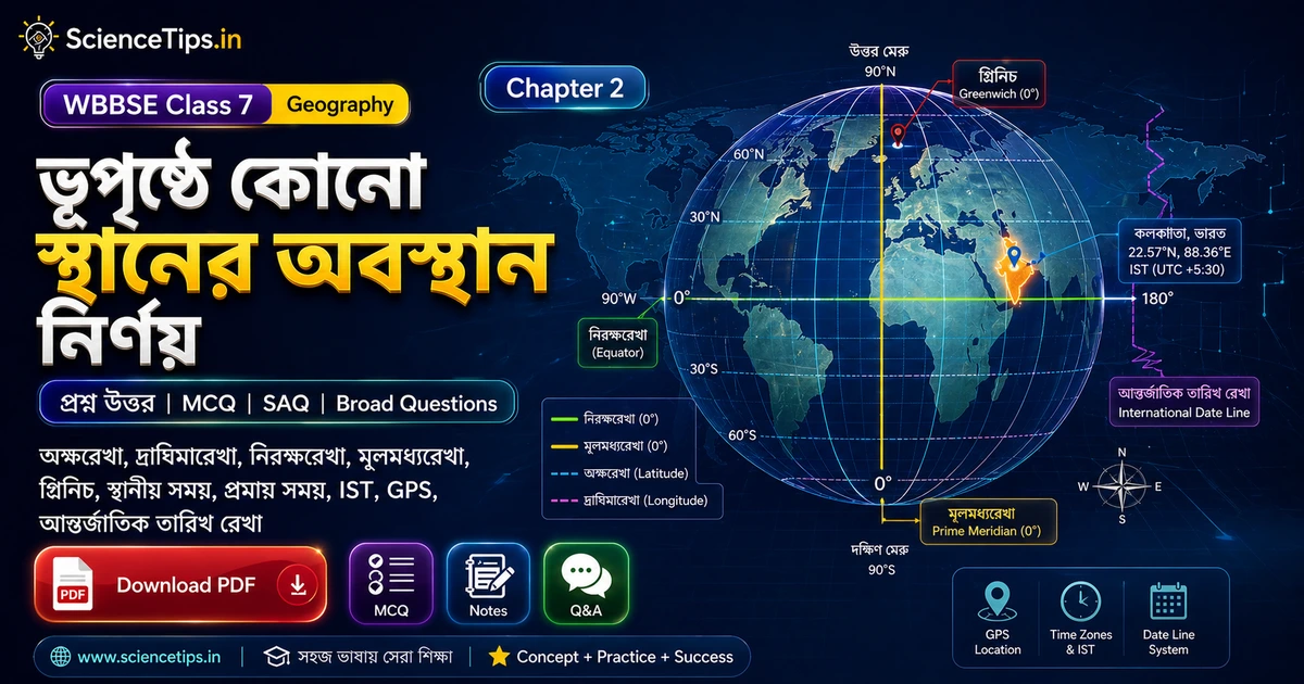 Class 7 Geography Chapter 2 ভূপৃষ্ঠে অবস্থান নির্ণয়